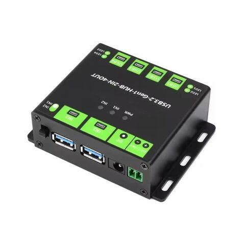 HUB USB de nível industrial, estendendo 4 portas USB 3.2, hosts duplos comutáveis, multi proteções