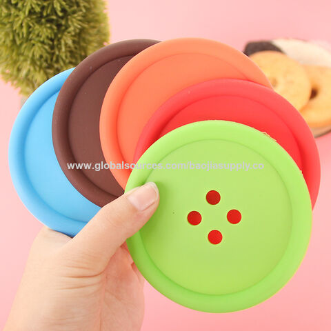 Sous-verres ronds en silicone avec boutons créatifs pour la maison - Isolation thermique pour tasses et bols