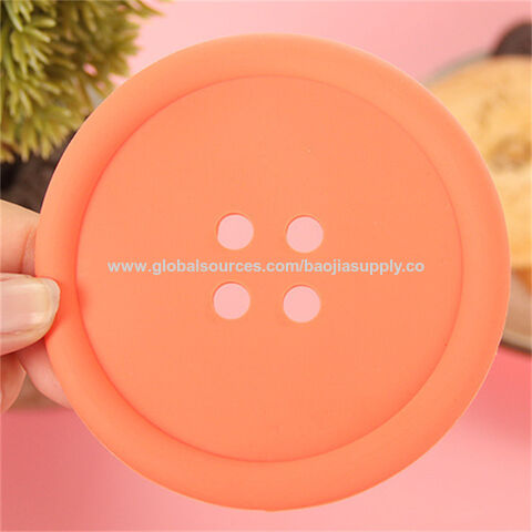 Sous-verres ronds en silicone avec boutons créatifs pour la maison - Isolation thermique pour tasses et bols