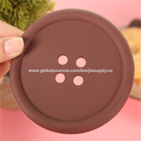 Sous-verres ronds en silicone avec boutons créatifs pour la maison - Isolation thermique pour tasses et bols