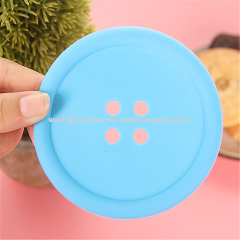 Sous-verres ronds en silicone avec boutons créatifs pour la maison - Isolation thermique pour tasses et bols