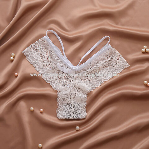 Bragas de seguridad sexys para mujer, ropa transparente, tanga de encaje de cintura baja, lencería femenina