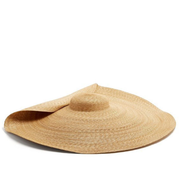 Foldable Large Sun Hat in Yellow and Straw Color