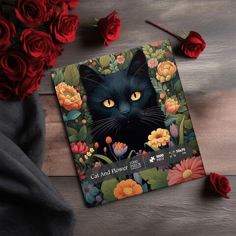 Puzzles para Adultos de 1000 Piezas o Más, PICKFORU Colección de Puzzles de Flores, Animales y Plantas, Puzzle Retro de Gatitos como Regalo