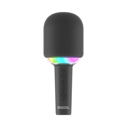 Microfone Bluetooth sem fio para karaoke doméstico KTV + Luzes RGB