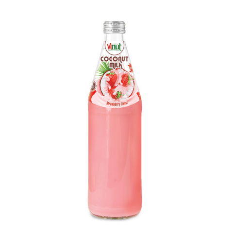 Leche de coco de la botella de cristal de VINUT 490ml con la etiqueta privada sin azúcar de la muestra libre de la bebida de la fabricación del mango