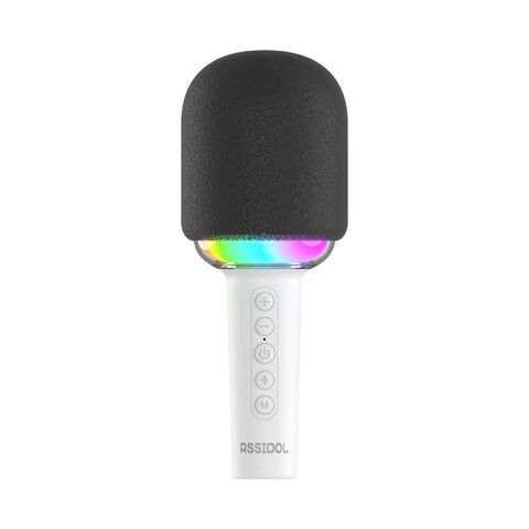 Microfone Bluetooth sem fio para karaoke doméstico KTV + Luzes RGB
