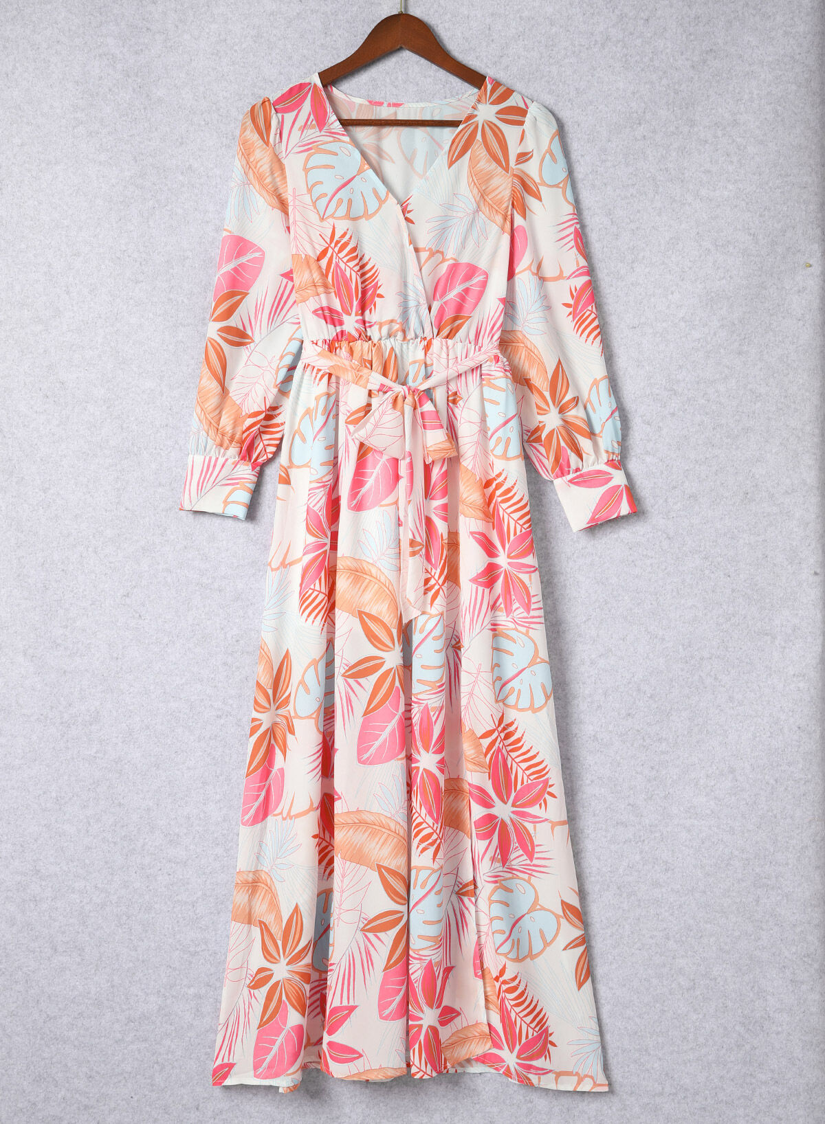 Oriental Garden Multicolor Short Sleeve Maxi Dress main image 0