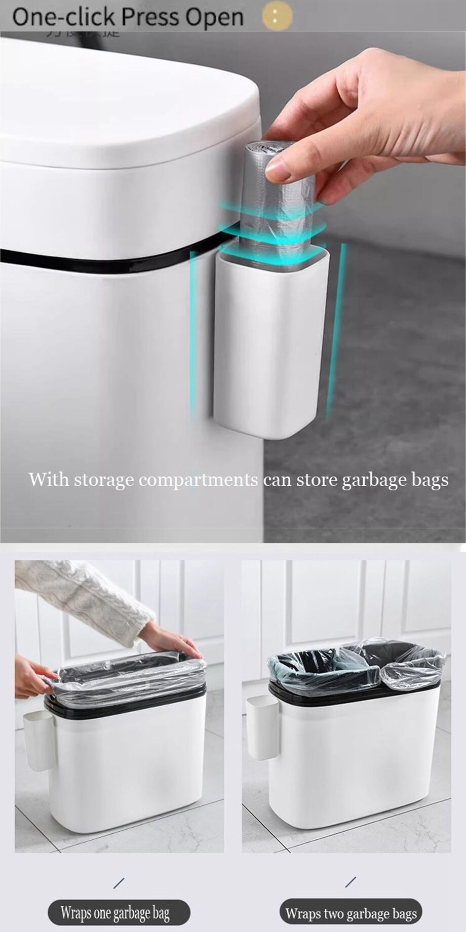 Simple Creative Modern Scandinavian With Lid Press Type Bathroom Waste ...