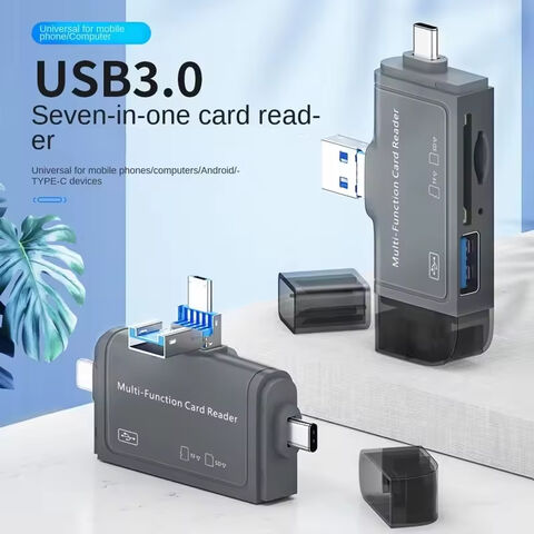 7 IN1 Multi OTG USB C Adaptateur SD TF Micro Lecteur de Carte Micro USB Adaptateur pour Éclairage Ipad Macbook Ordinateur Portable Tablette Android Téléphone