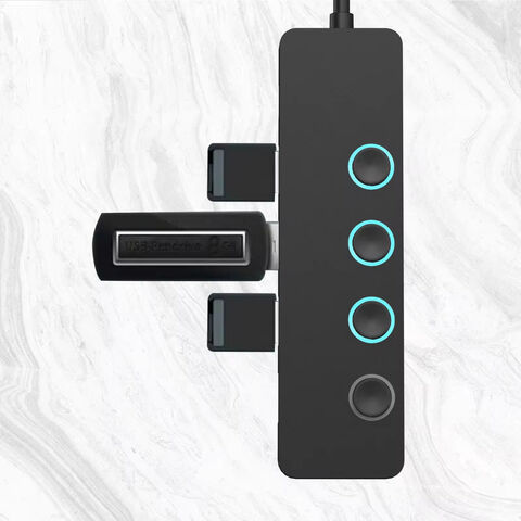 Whosale Populaire Portable 5 Port Led lumière USB Hub PD3.0 Type-c à Adaptateur Double Transmission Station D'accueil Pour Ordinateur Portable