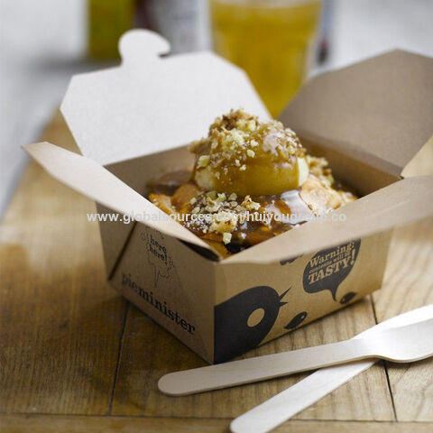 Cajas de Papel para Alimentos Personalizadas para Llevar: Envases para Patatas Fritas, Pollo Frito, Nuggets, Cartón Kraft Blanco para Snacks