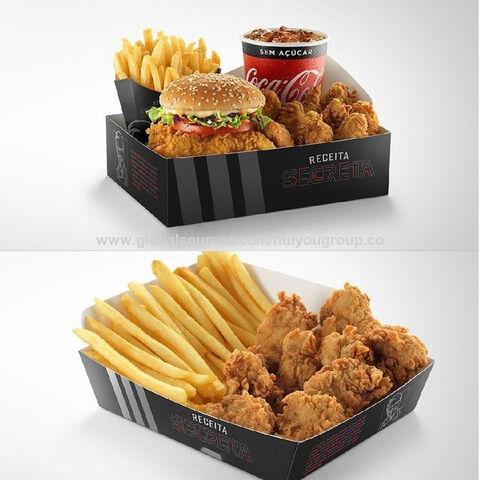 Cajas de Papel para Alimentos Personalizadas para Llevar: Envases para Patatas Fritas, Pollo Frito, Nuggets, Cartón Kraft Blanco para Snacks