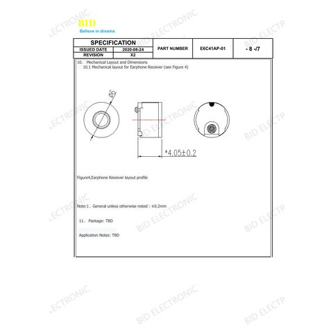 Haut-parleur brut micro musique 2-5MW 16 Ohms