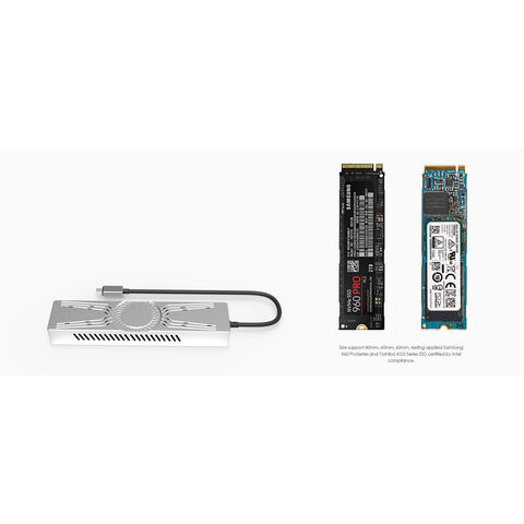 Carcasa de unidad de estado sólido de aluminio Type-C Thunderbolt 3 a NVMe SSD de 40 Gbps, mayor capacidad de almacenamiento de 512 GB, Plug and Play, con certificaciones CE y FCC