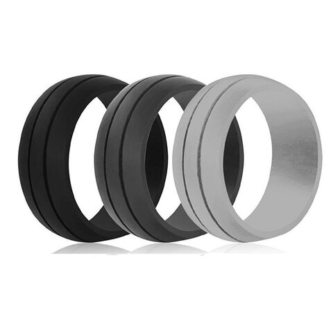 SISSLIA 1pc 8.5mm Bague en Silicone Sport Mode Pour Femmes Hommes Alliances en Caoutchouc Hypoallergéniques Anneaux de Doigt Flexibles
