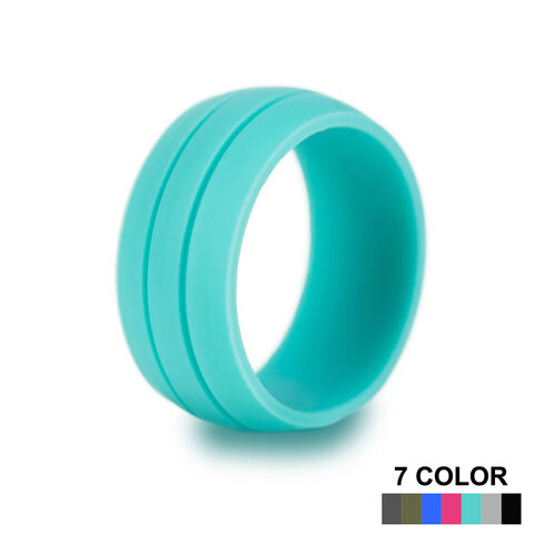 SISSLIA 1pc 8.5mm Bague en Silicone Sport Mode Pour Femmes Hommes Alliances en Caoutchouc Hypoallergéniques Anneaux de Doigt Flexibles