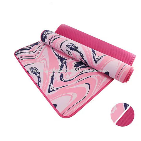 Esteras rosadas durables antirresbaladizan respetuosas del medio ambiente impresas aduana de la yoga del logotipo de la estera de la yoga del diseño el 1cm NBR