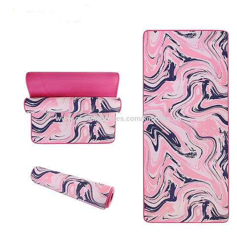 Esteras rosadas durables antirresbaladizan respetuosas del medio ambiente impresas aduana de la yoga del logotipo de la estera de la yoga del diseño el 1cm NBR