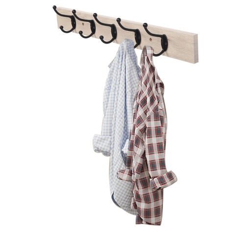 Colgador de llaves rústico vintage de madera para entrada, ganchos y barras para abrigos de pared