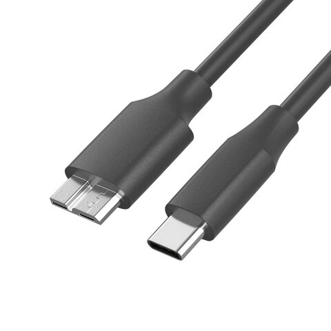 PUJIMAX Câble en gros Type-C Mâle vers Micro USB 10 Broches Mâle, Câble de Données Haute Vitesse pour Disque Dur Mobile, Câble de Charge Rapide 3A