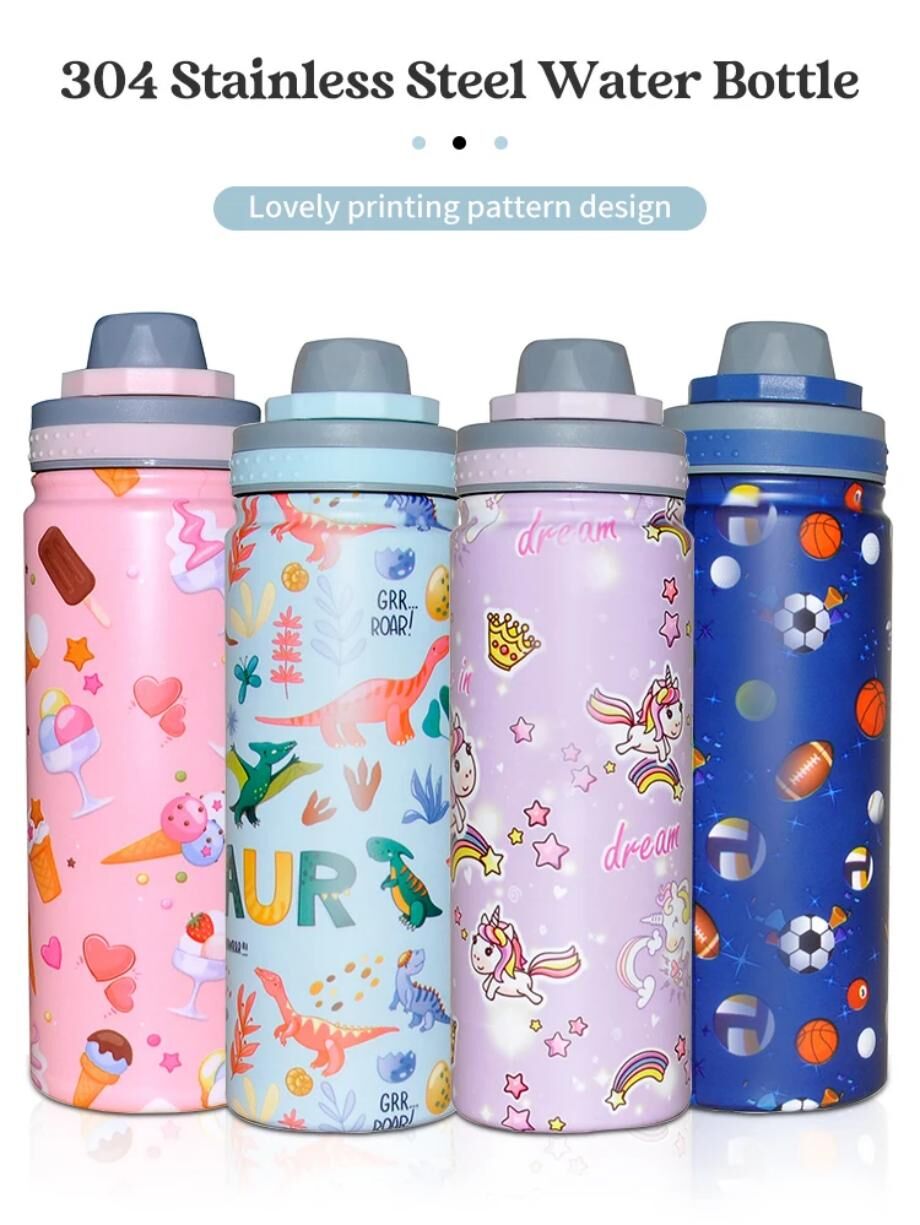 550ml Cute Cartoon Kids Children Drink Water Bottles Stainless Steel ...