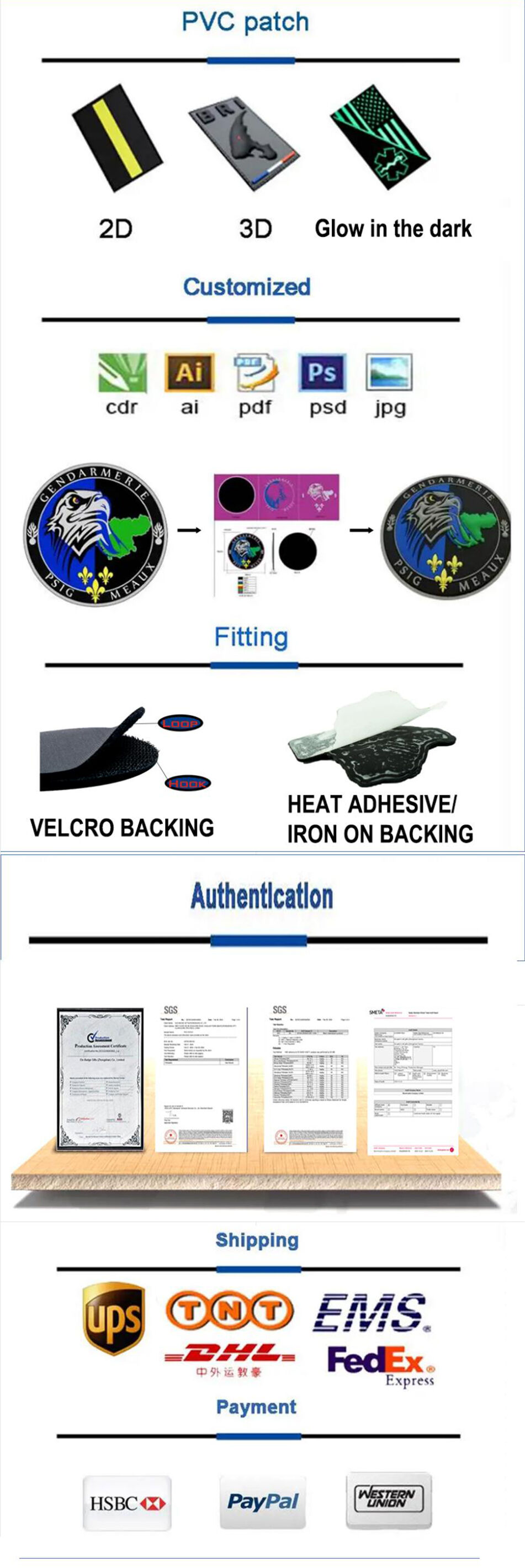 Custom High Quality Knight Rubber Patch Soft 3d Hook Backing Pvc Patch ...