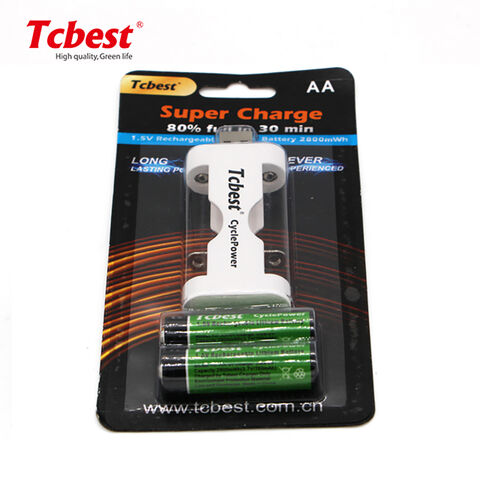 Nouvelle arrivée d'usine batterie au lithium rechargeable 1.5V 1000mAh chargement USB batterie AAA haute vitesse