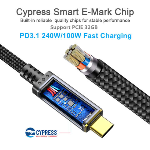 USB-IF-zertifiziertes USB4 40Gbps 240W 5A 8K Datenkabel für Thunderbolt 4/MacBook/Dockingstation/SSD