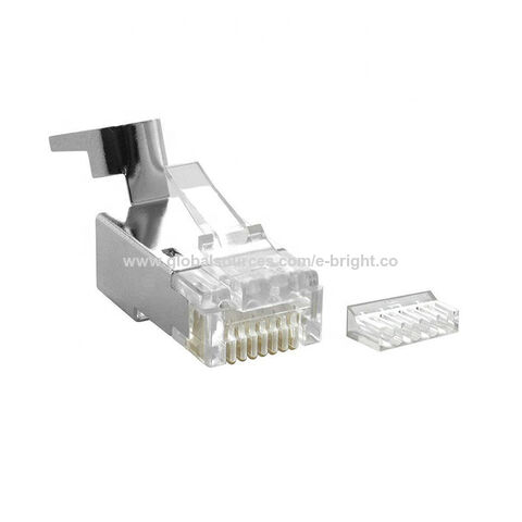 Connecteurs RJ45 CAT7 8P8C Blindés de Haute Qualité, Tête de Cristal pour Fiches