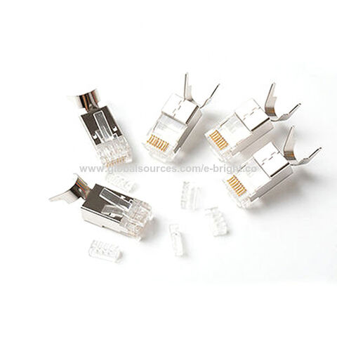 Connecteurs RJ45 CAT7 8P8C Blindés de Haute Qualité, Tête de Cristal pour Fiches