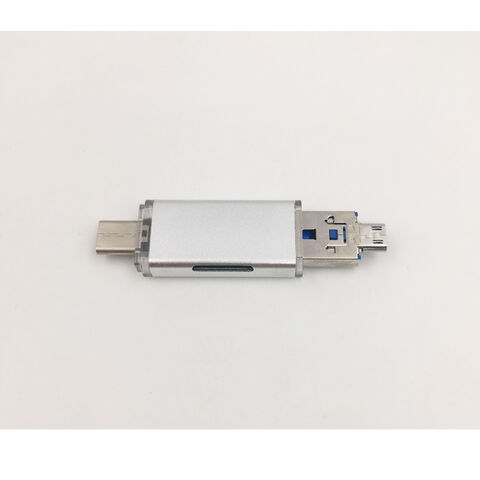 Lecteur de cartes 3 en 1 Multi TF OTG pour téléphones Android Type C et ordinateurs portables