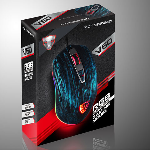 Motospeed V60 Ratón Gaming con Cable de 5000 DPI, 7 Botones, Periféricos para Ordenador