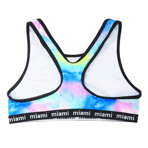 Fatos de banho de corrida por atacado Tie Dye Estilo Esportivo Biquíni Que Muda de Cor com Biquíni de Amarrar para Lindas Adolescentes
