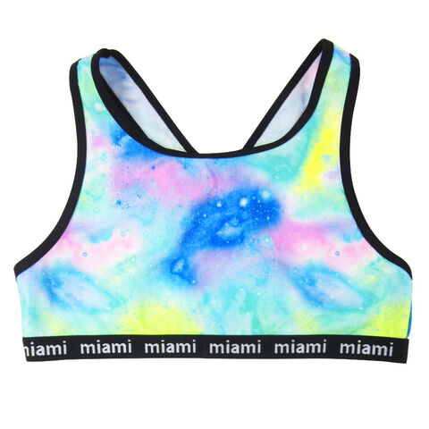Fatos de banho de corrida por atacado Tie Dye Estilo Esportivo Biquíni Que Muda de Cor com Biquíni de Amarrar para Lindas Adolescentes