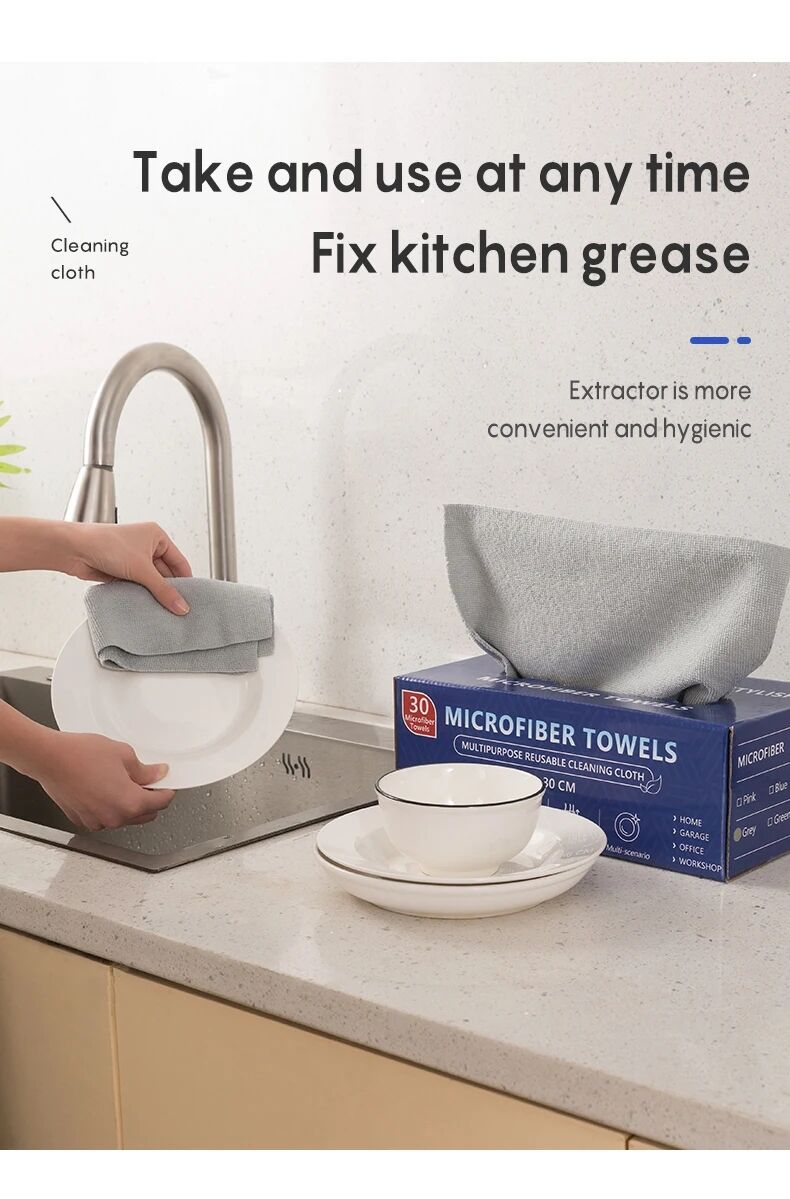 Microfiber Cleaning Cloth Nonstick Washing Rag Wiping Absorben Kitchen