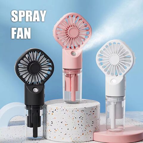 Ventilador Portátil de Mano 2026, Mini Ventilador con Spray de Agua Recargable por USB, 4 Velocidades, Silencioso, para Exteriores