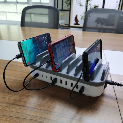 Estación de carga USB PD universal de 10 puertos para escritorio, electrónica, portátil y móvil, para múltiples dispositivos