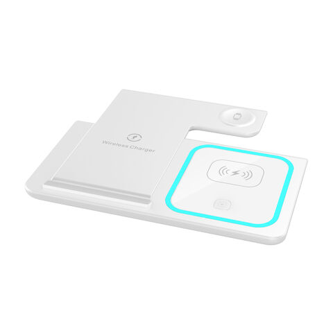 3-in-1 Kabellose Ladestation - Horizontales Laden mit Nachtlicht-Atmosphäre, faltbar und reisefreundlich für Smartphones