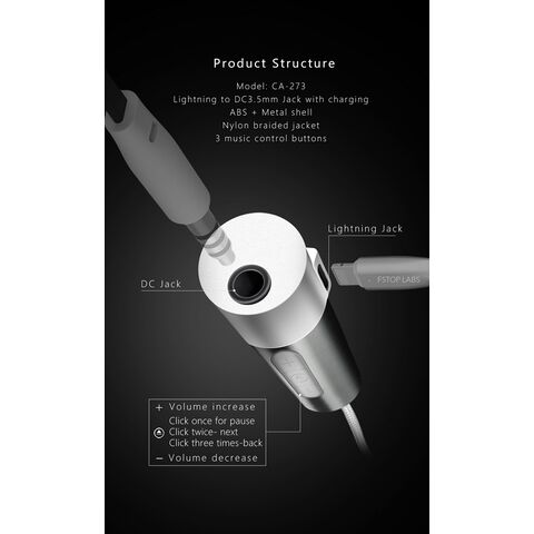 Adaptador Lightning a Audio, Diseñado para iPhone 7 y 7 Plus - Conector de audio para iPhone