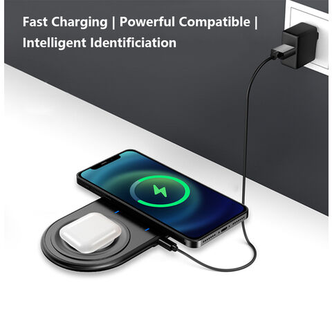 Cargador Inalámbrico 3 en 1 de Carga Rápida Compatible con Teléfonos Móviles, iWatch, Airpods y Auriculares TWS de Shenzhen