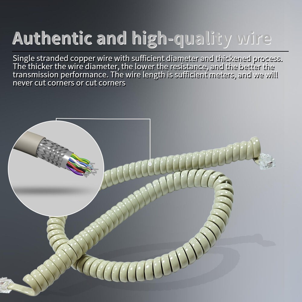 9-Foot Glossy Black Coil Cord For Landline Home Phone Handset – 4P4C Connector