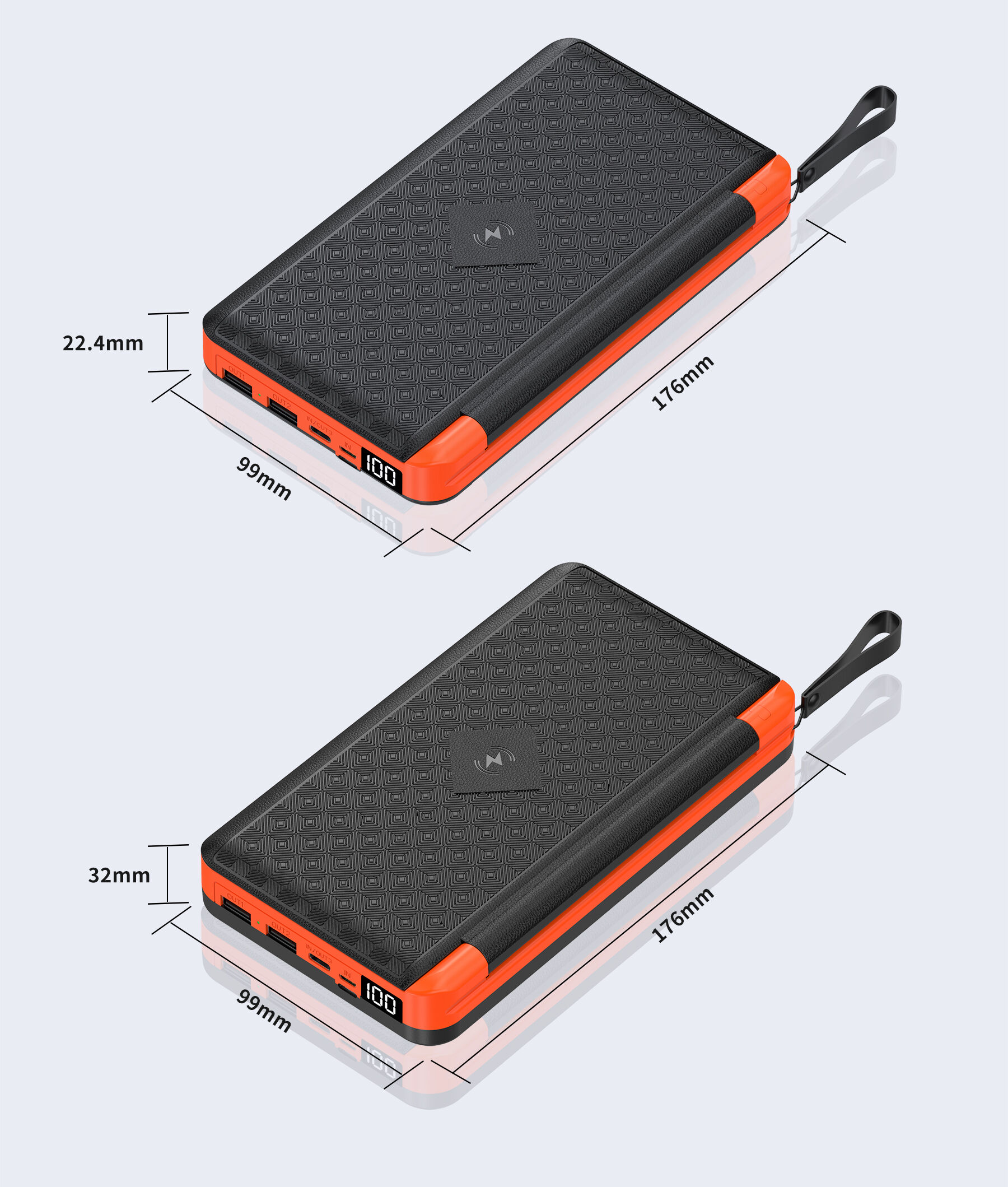 Solar Charger Power Bank 20000mah Portable Solar Phone Charger, Qc3.0 ...