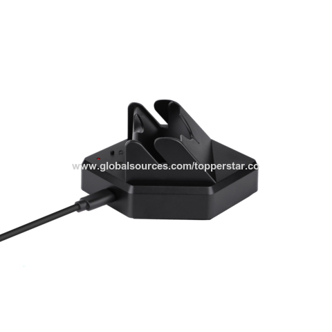 سماعة رأس لاسلكية QCC3024 V5.2 BT ستيريو بخاصية إلغاء الضوضاء للمكتب ومركز الاتصال مع قاعدة شحن جهاز إرسال بلوتوث