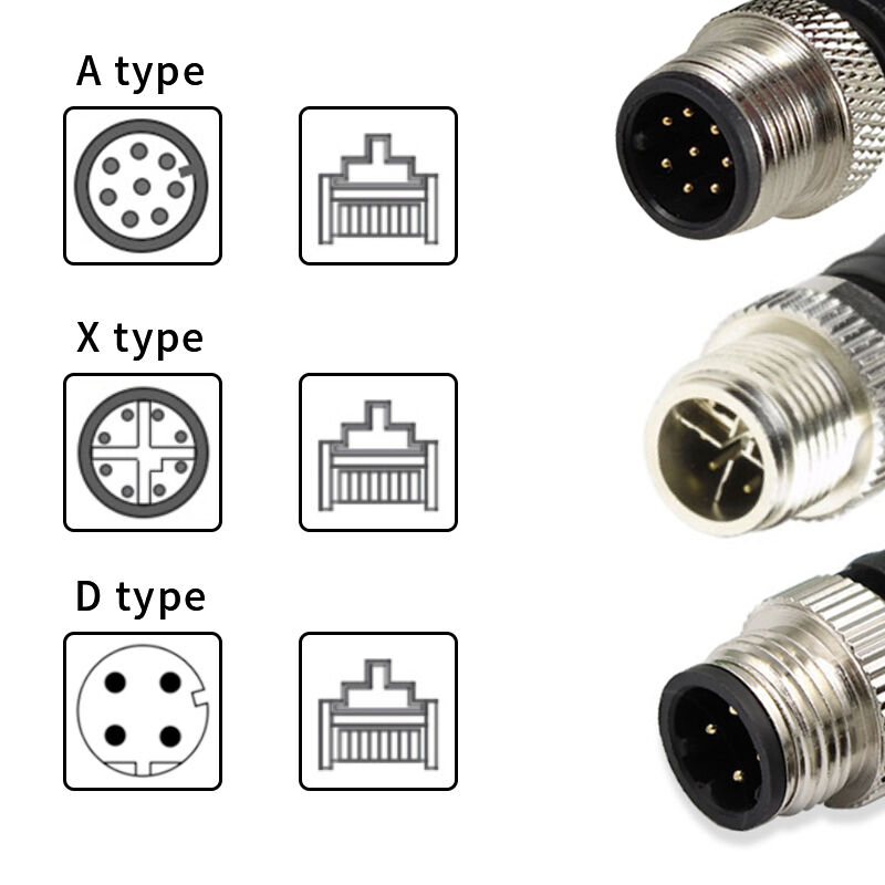 Cavo Ethernet M12 Maschio-Maschio Codice D 4 Pin – Cat5e Schermato Alta Flessibilità IP67 (2 Metri)