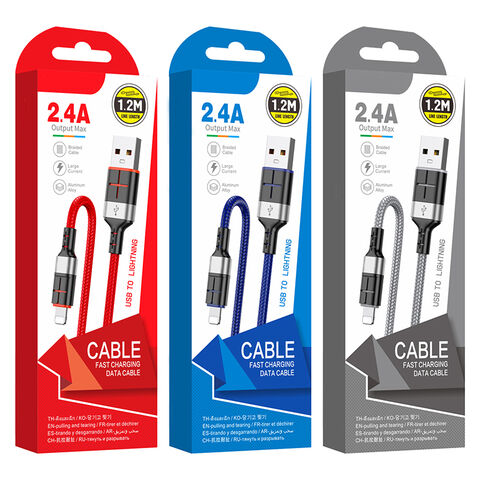 Cable de datos USB inteligente de carga rápida de 1,2 metros a precio de fábrica para teléfono