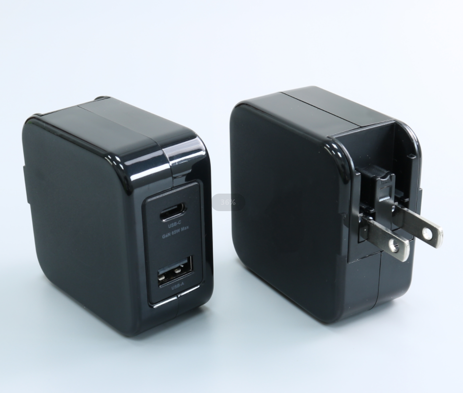 Oem Odm Foldable Gan Pd65w Wall Charger With 1 Type-c+1 Usb-a Ports ...
