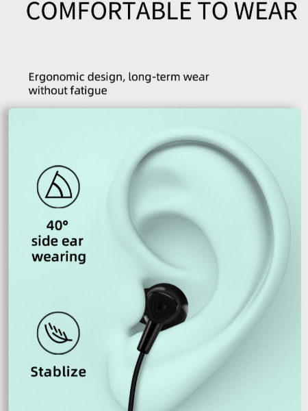 Bluetooth Neckband Headphone Soft Necklace Real Stereo Bass Wireless ...