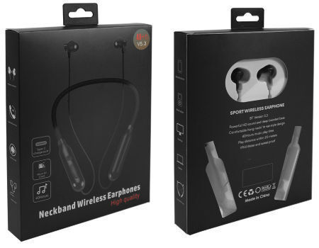 Bluetooth Neckband Headphone Soft Necklace Real Stereo Bass Wireless ...