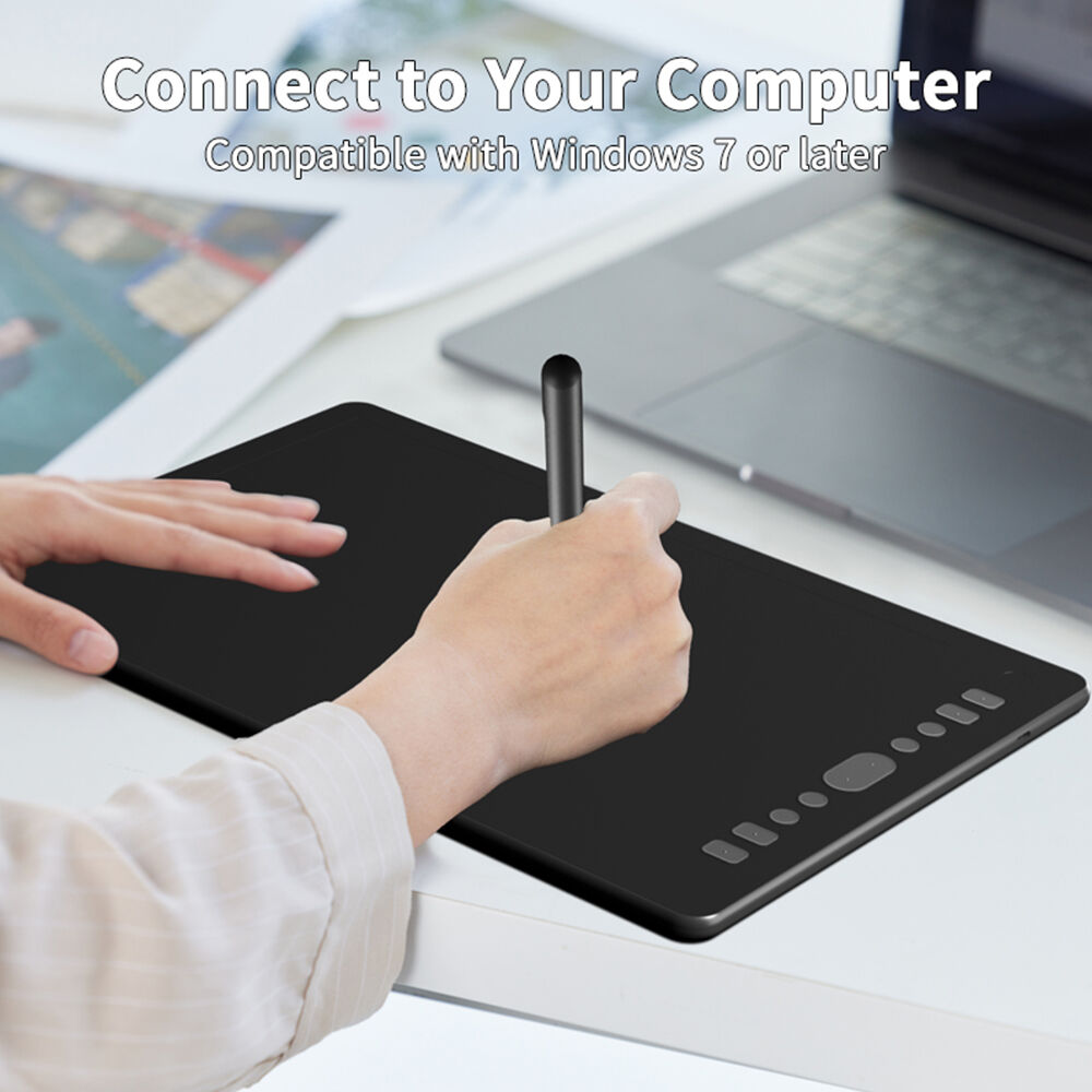 10 Inches Digital Graphic Drawing Tablet 8192 Levels Pen Board Graphic ...